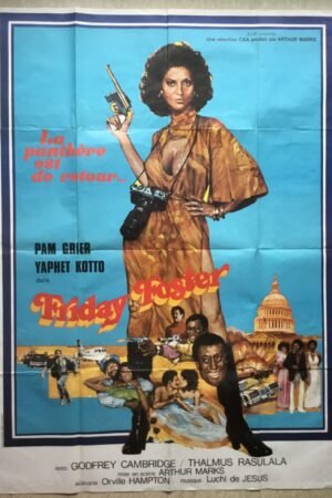 Affiche originale de cinéma du film de blaxploitation Friday Foster avec Pamela Grier