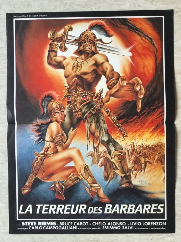 affiche de cinéma vintage la terreur des barbares