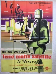 Affiche originale vintage de cinéma du film terre contre Satellite