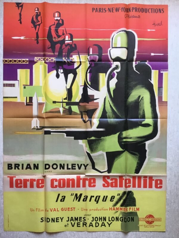 Affiche originale vintage de cinéma du film terre contre Satellite