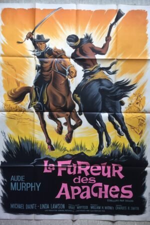 Affiche de cinéma vintage et originale du film la fureur des apaches