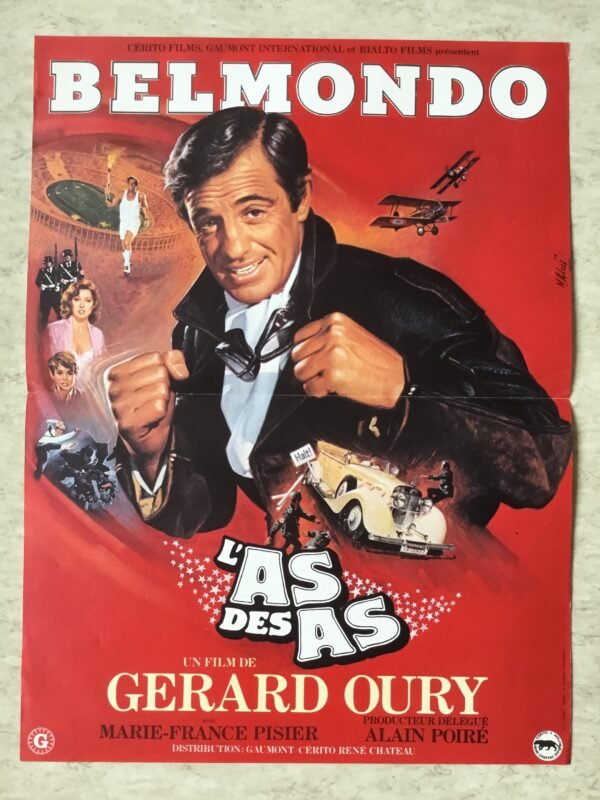 affiche de cinema l'as des as (Jean Paul Belmondo)