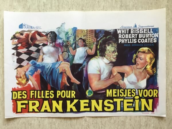 affiche cinema des filles pour Frankenstein