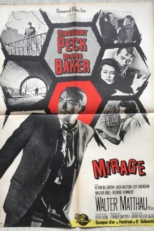 affiche vintage de cinéma Mirage (Gregory Peck)
