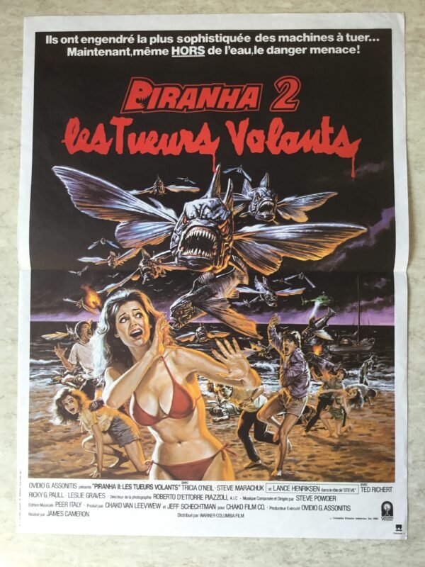 Affiche originale de cinéma Piranha 2 les tueurs volants