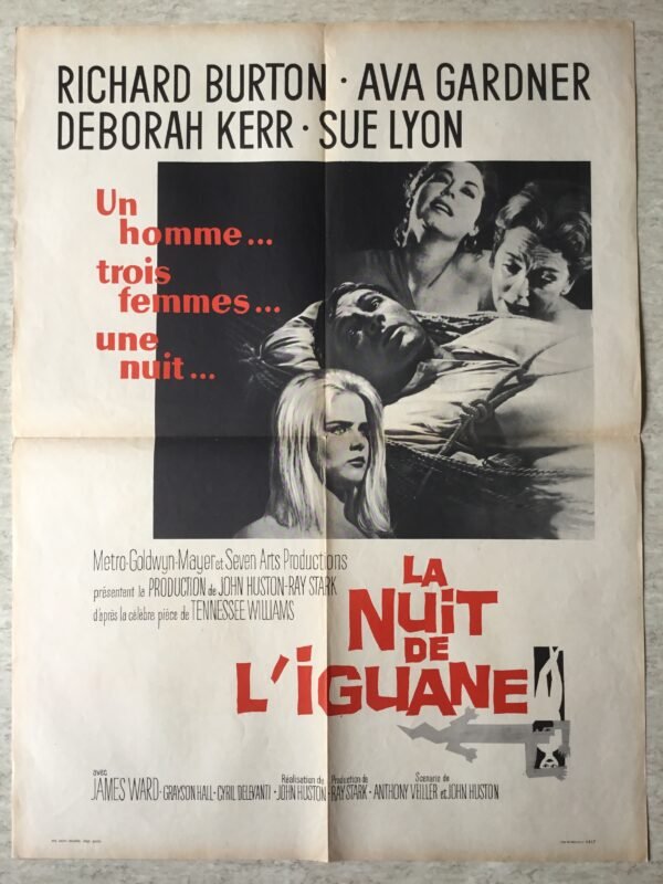 affiche cinéma la nuit de l'iguane