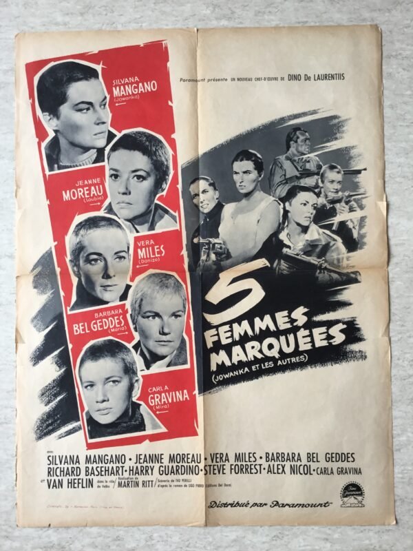 affiche cinéma vintage 5 femmes marquées