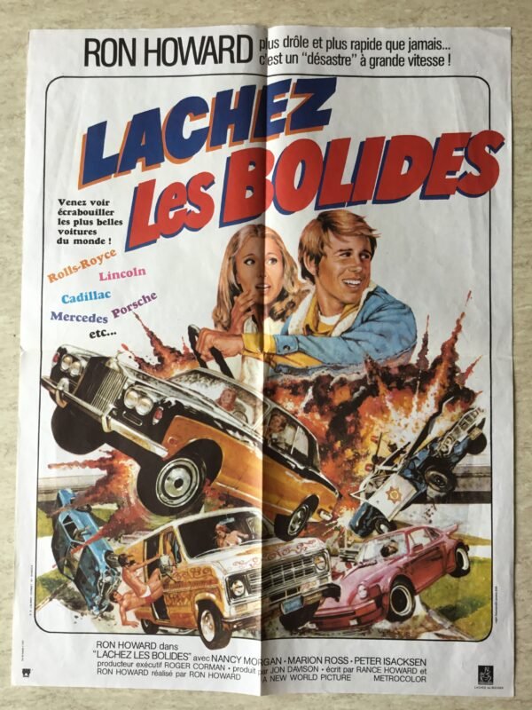 affiche cinéma vintage lâchez les bolides