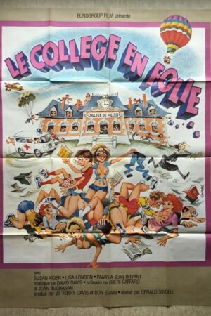 affiche cinéma vintage Le collège en folie