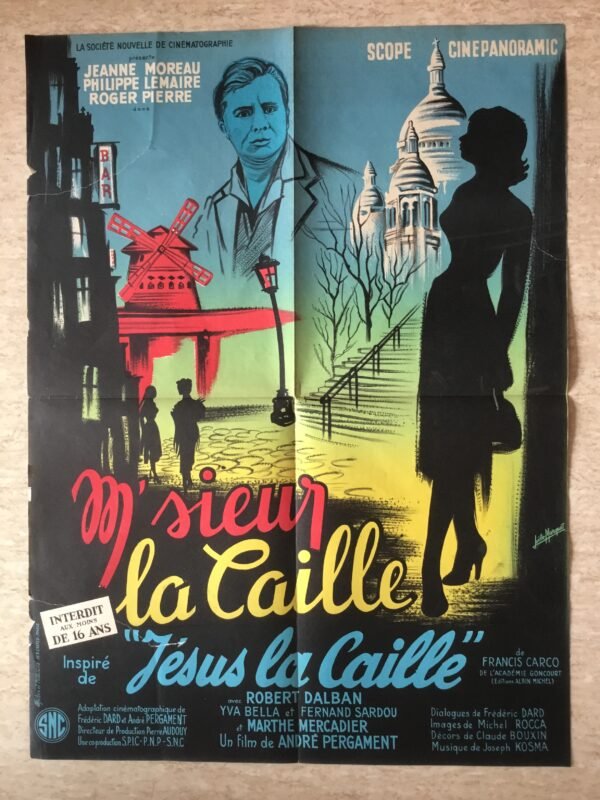 affiche de cinema (litho) m'sieur la caille