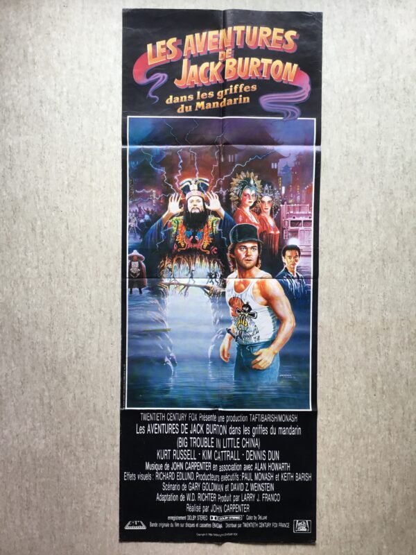 affiche cinéma les aventures jack burton dans les griffes du mandarin