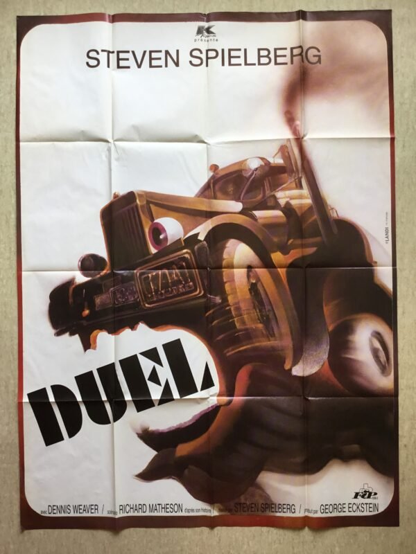 Grande affiche de cinéma vintage du film DUEL