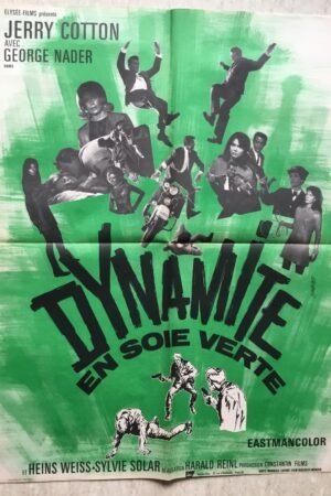 Affiche cinéma Dynamite en soie verte