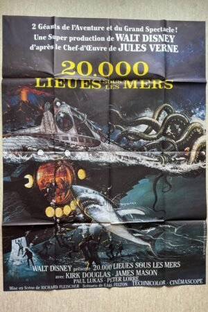 affiche de cinéma 20000 lieues sous les mers