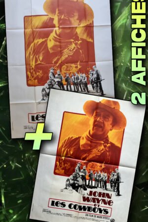 2 affiches cinéma John Wayne et les cowboys